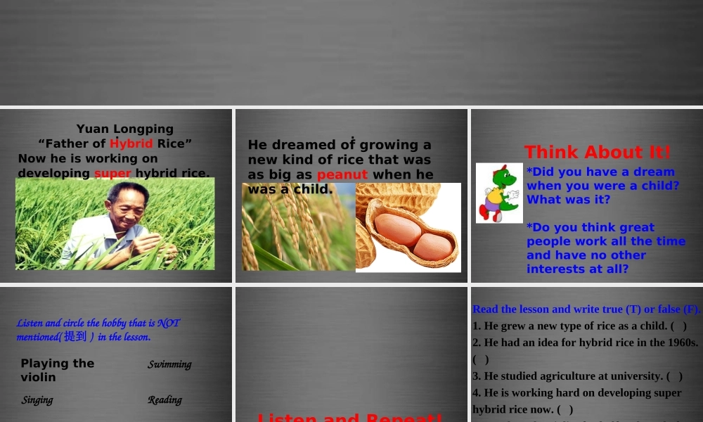 冀教初中英语九上《Lesson 9 China's Most Famous Farmer》PPT课件 (4).ppt