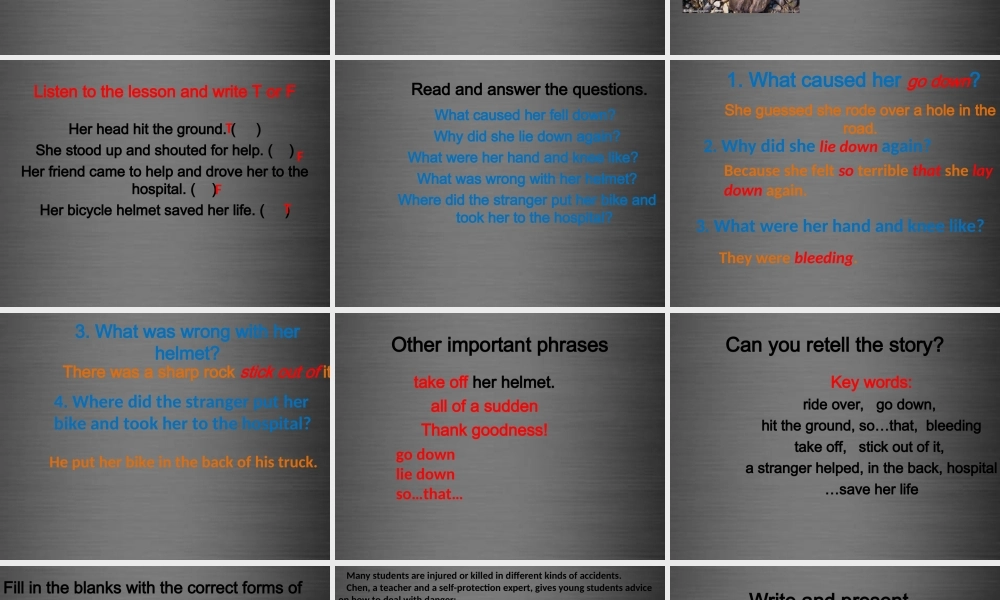 冀教初中英语九上《Lesson 15 My Helmet Saved My Life! 》PPT课件 (3).ppt