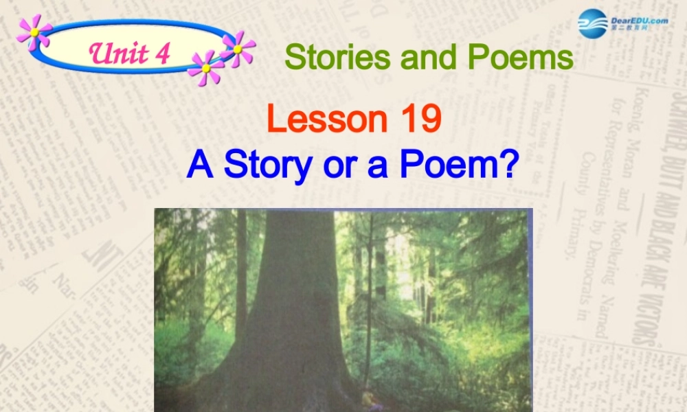 冀教初中英语九上《Lesson 19 A Story or a Poem》PPT课件 (1).ppt