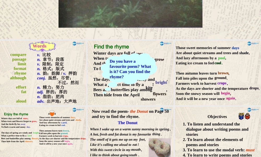 冀教初中英语九上《Lesson 19 A Story or a Poem》PPT课件 (1).ppt