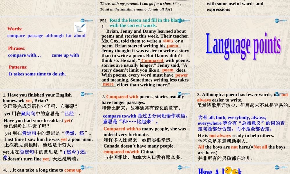 冀教初中英语九上《Lesson 19 A Story or a Poem》PPT课件 (1).ppt