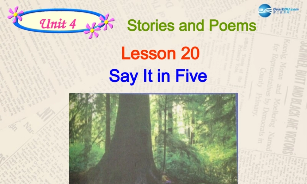 冀教初中英语九上《Lesson 20 Say It in Five》PPT课件 (1).ppt