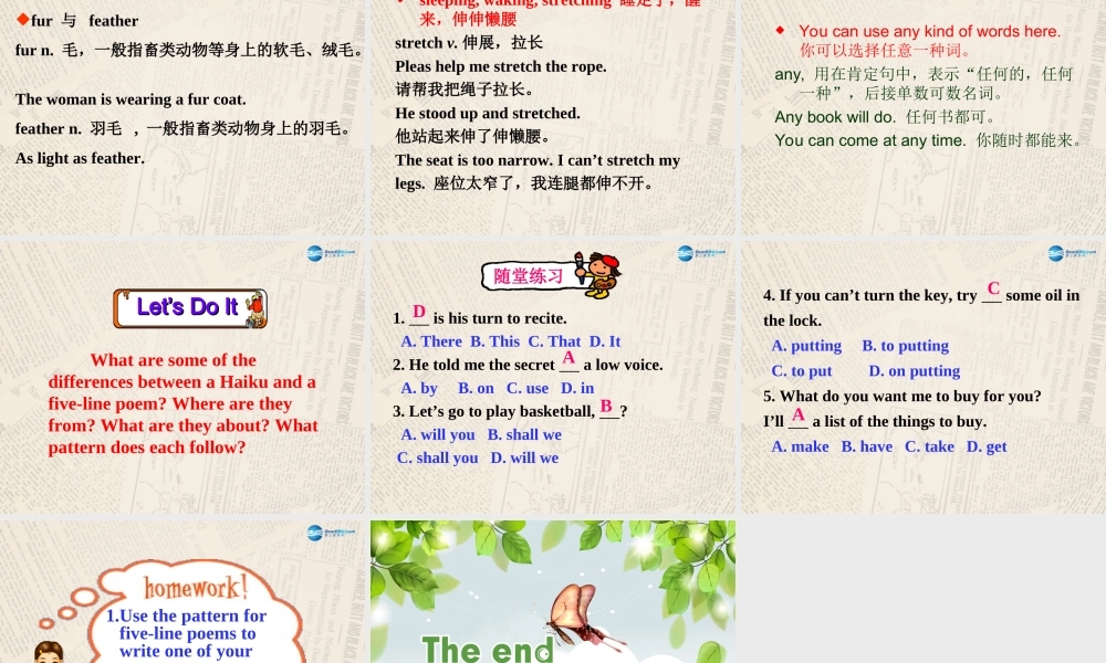 冀教初中英语九上《Lesson 20 Say It in Five》PPT课件 (2).ppt