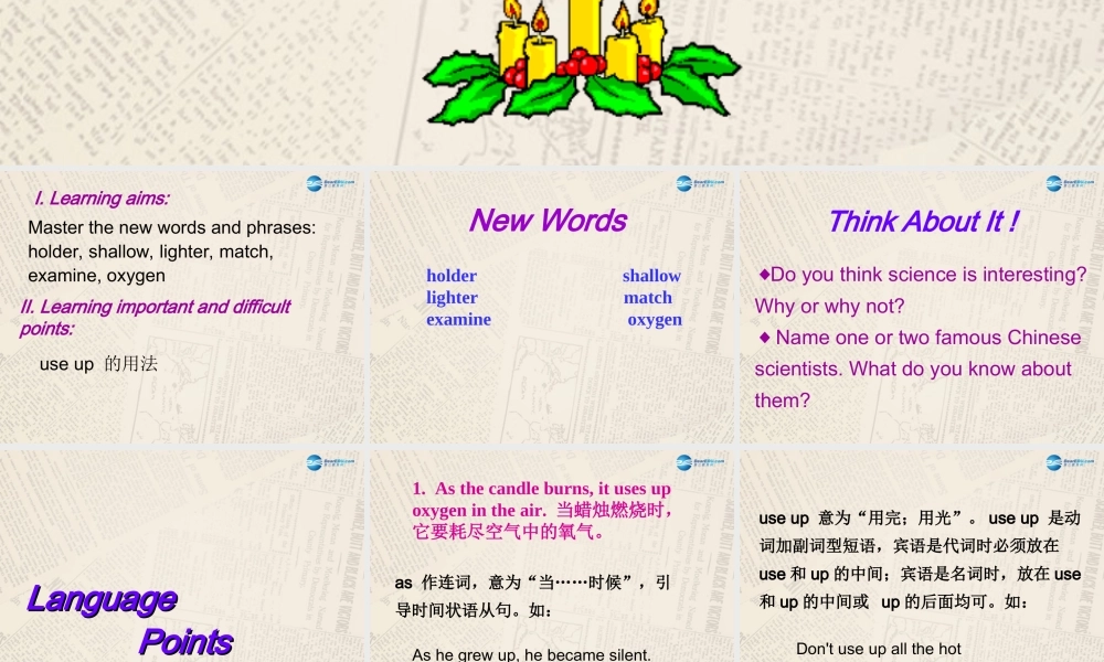 冀教初中英语九上《Lesson 26 Keep the Candle Burning》PPT课件 (1).ppt