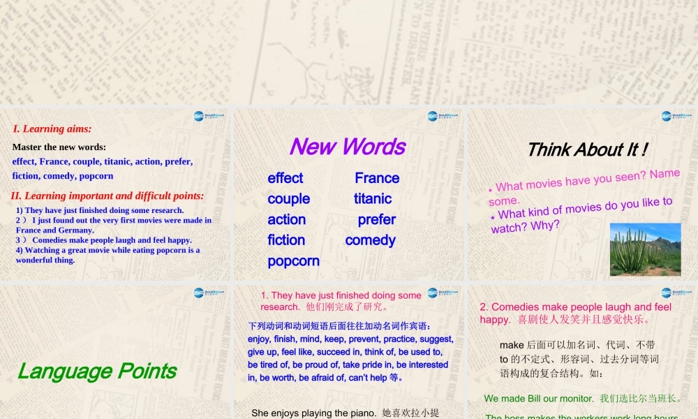 冀教初中英语九上《Lesson 32 Moving Pictures》PPT课件 (1).ppt