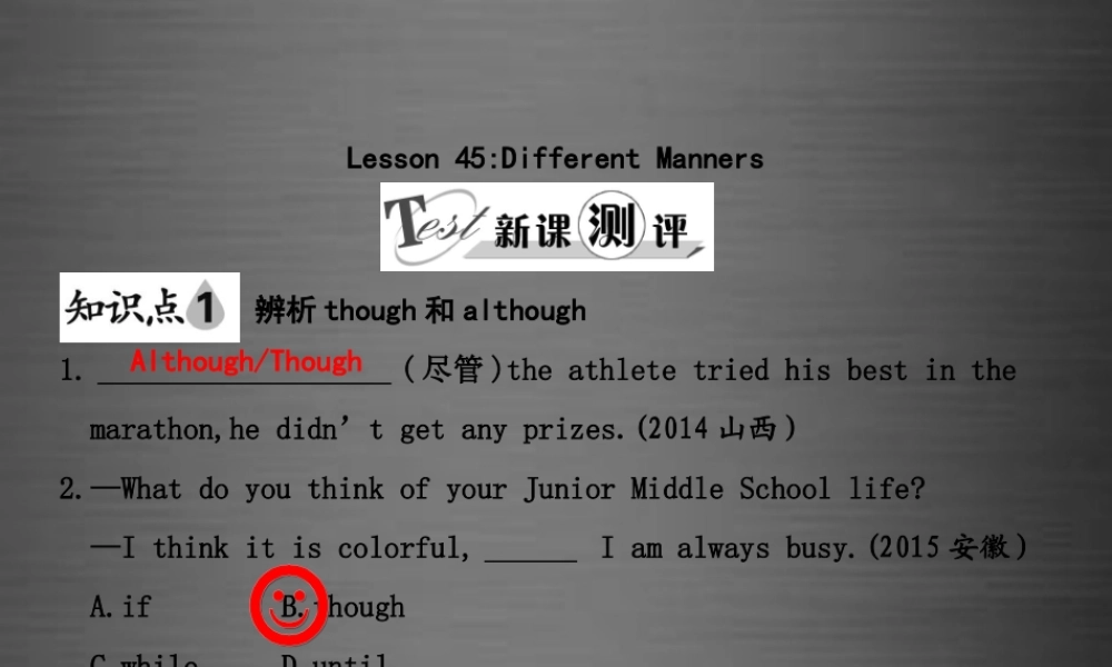 冀教初中英语九下《Lesson 45 Different Manners》PPT课件 (1).ppt