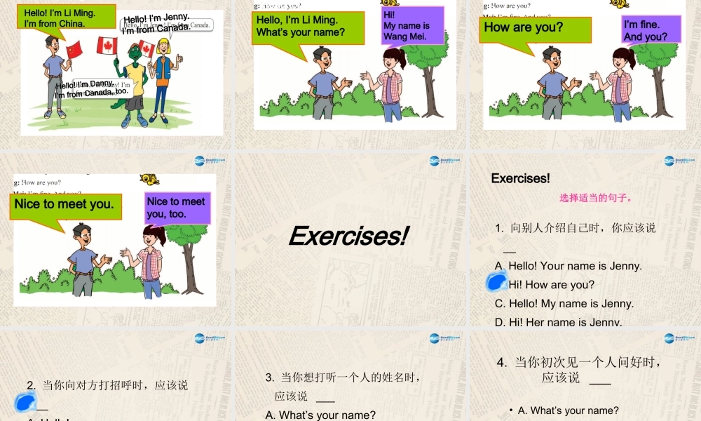 冀教初中英语七上《Lesson 1 Hello!》PPT课件 (3).ppt