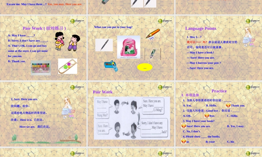 冀教初中英语七上《Lesson 5 May I Have a Book》PPT课件 (2).ppt