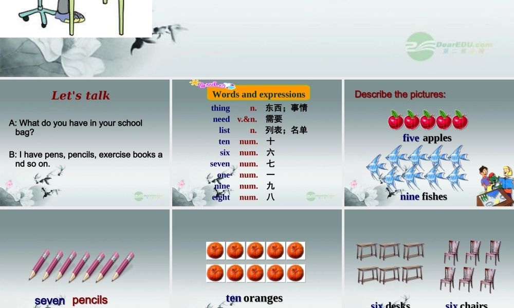 冀教初中英语七上《Lesson 6 Things for School》PPT课件 (1).ppt