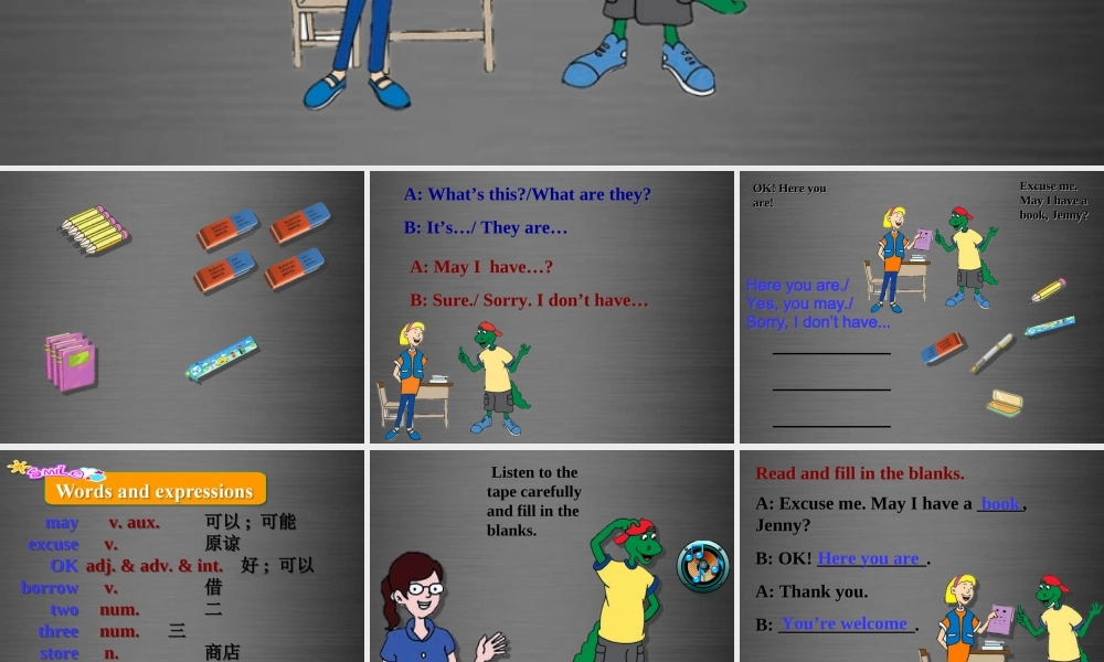 冀教初中英语七上《Lesson 5 May I Have a Book》PPT课件 (4).ppt