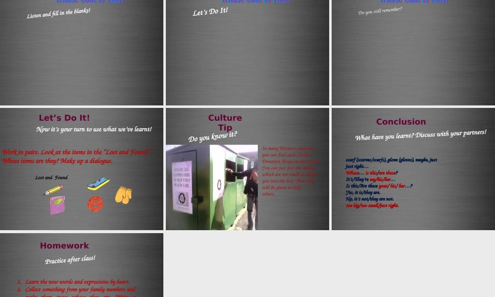 冀教初中英语七上《Lesson 9 Whose Coat Is This》PPT课件 (5).ppt