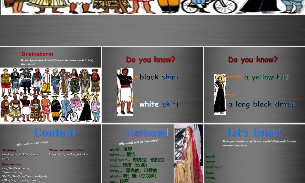 冀教初中英语七上《Lesson 11 Clothes around the World》PPT课件 (5).ppt