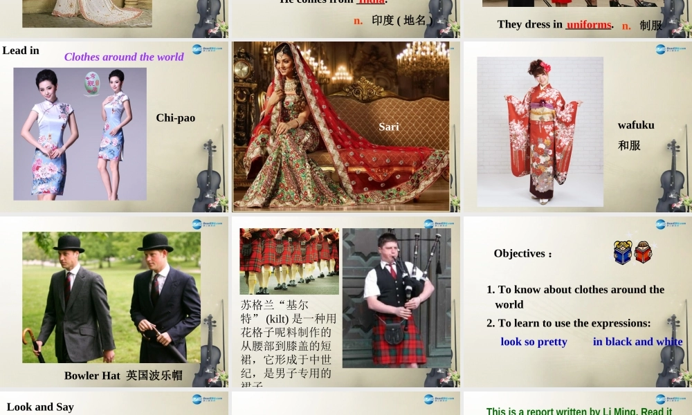 冀教初中英语七上《Lesson 11 Clothes around the World》PPT课件 (3).ppt