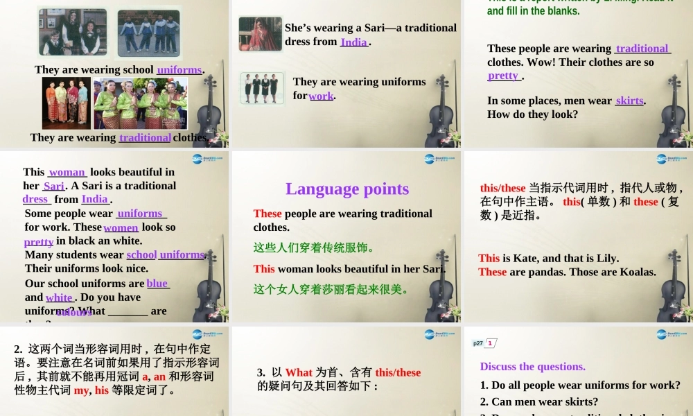 冀教初中英语七上《Lesson 11 Clothes around the World》PPT课件 (3).ppt