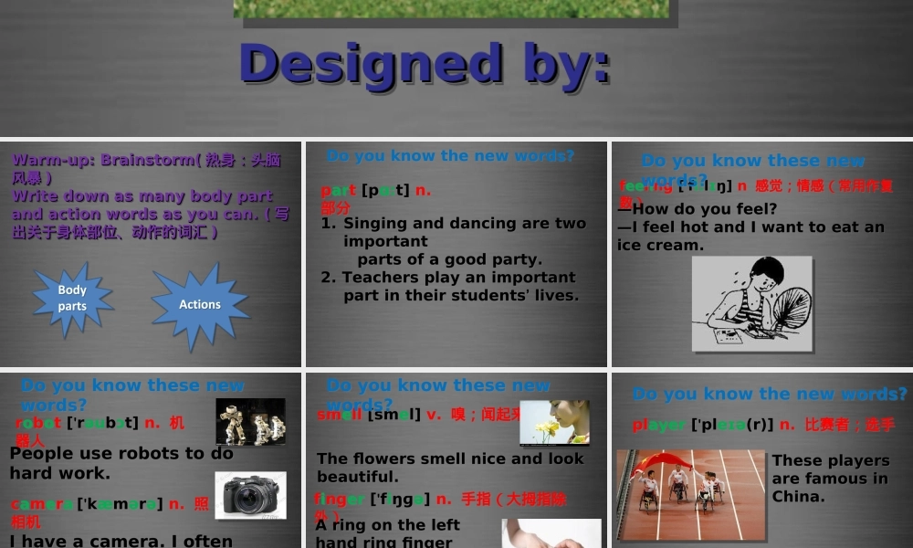 冀教初中英语七上《Lesson 13 Body Parts》PPT课件 (1).ppt