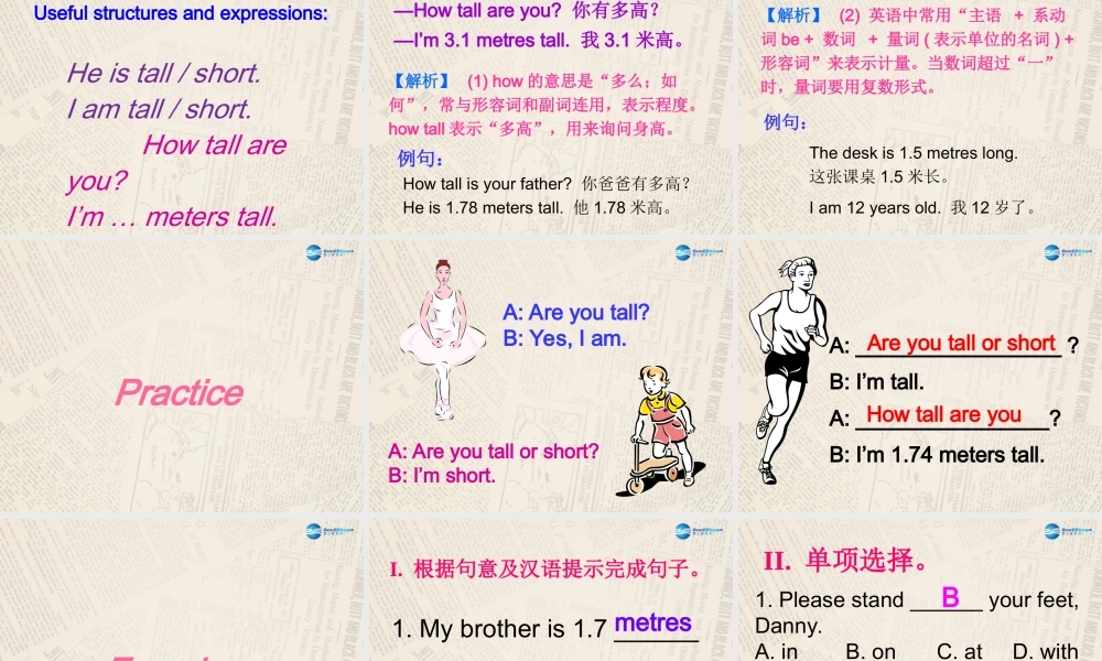 冀教初中英语七上《Lesson 15 Tall or Short》PPT课件 (4).ppt