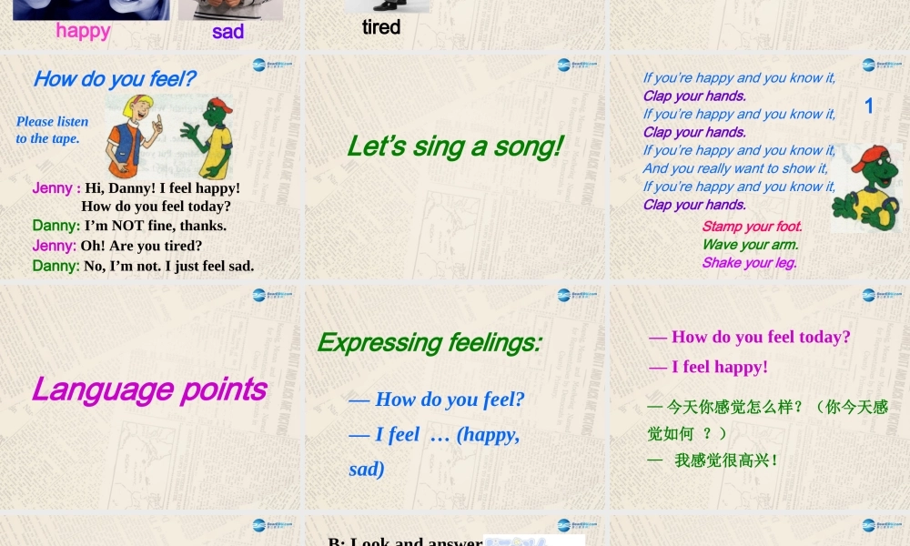 冀教初中英语七上《Lesson 16 Happy or Sad》PPT课件 (4).ppt