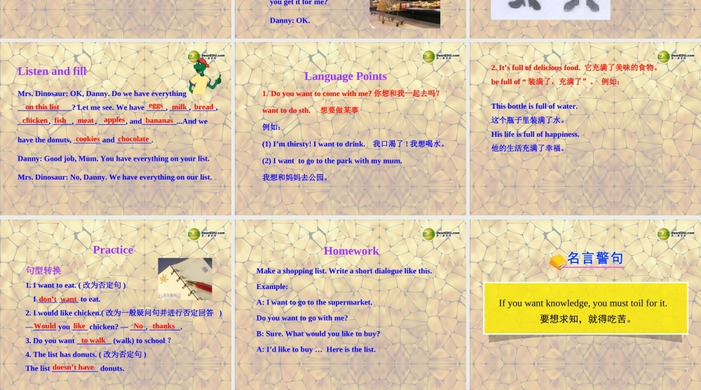 冀教初中英语七上《Lesson 20 I Like the Supermarket!》PPT课件 (1).ppt