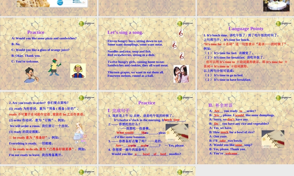 冀教初中英语七上《Lesson 22 In the Restaurant》PPT课件 (1).ppt