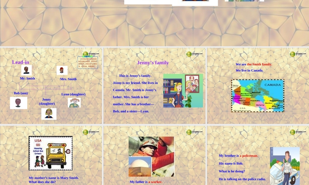 冀教初中英语七上《Lesson 25 Jenny's Family》PPT课件 (1).ppt