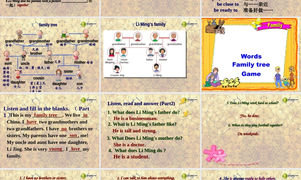 冀教初中英语七上《Lesson 26 Li Ming's Family》PPT课件 (2).ppt