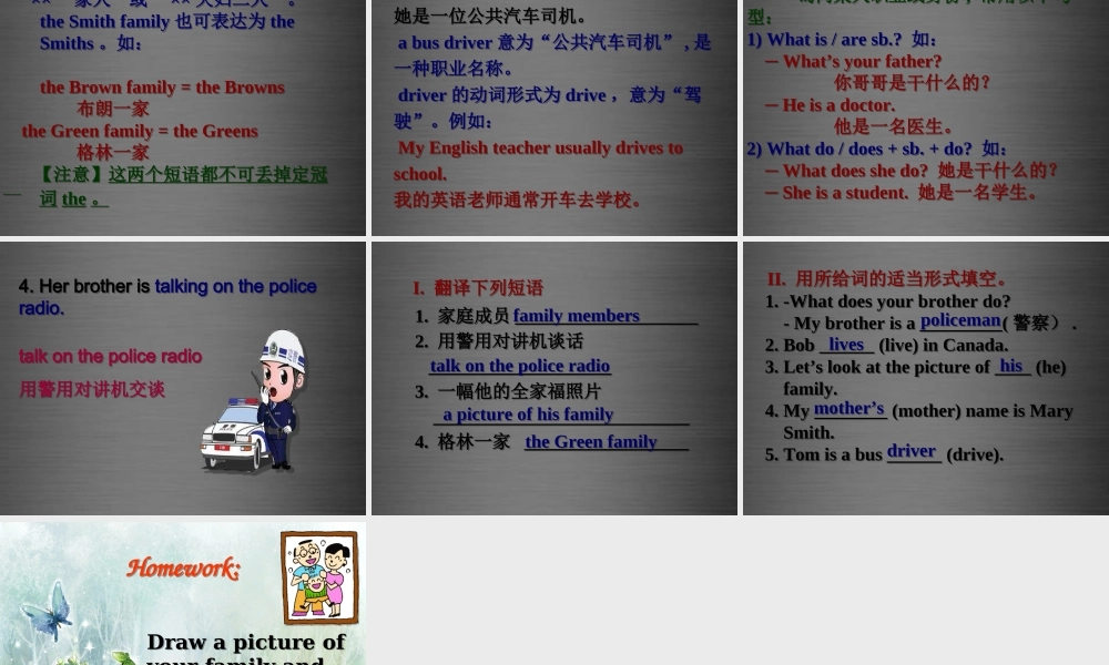 冀教初中英语七上《Lesson 25 Jenny's Family》PPT课件 (5).ppt