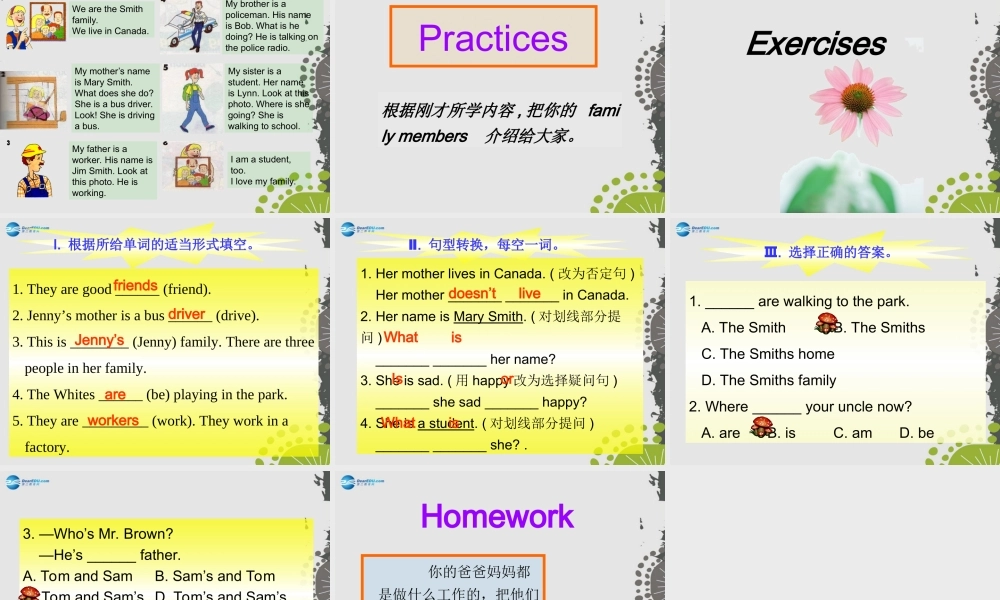 冀教初中英语七上《Lesson 25 Jenny's Family》PPT课件 (3).ppt