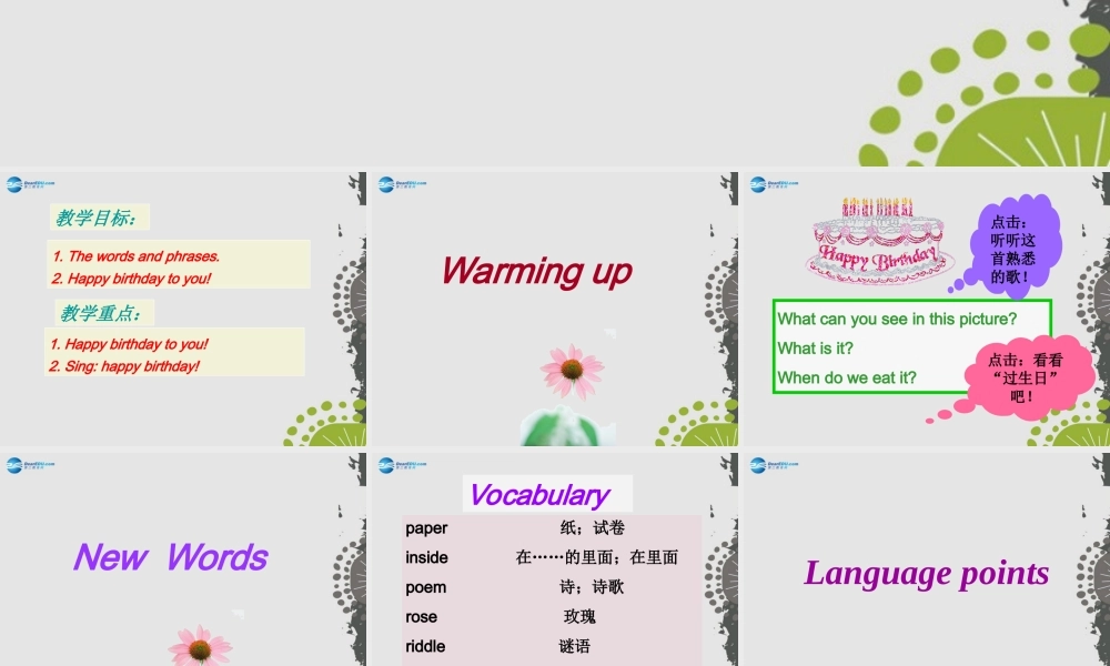 冀教初中英语七上《Lesson 29 A Birthday Card》PPT课件 (3).ppt