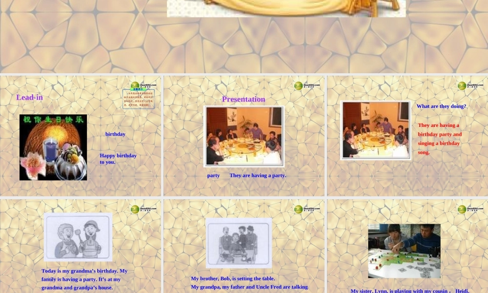 冀教初中英语七上《Lesson 30 Grandma's Birthday Party》PPT课件 (1).ppt