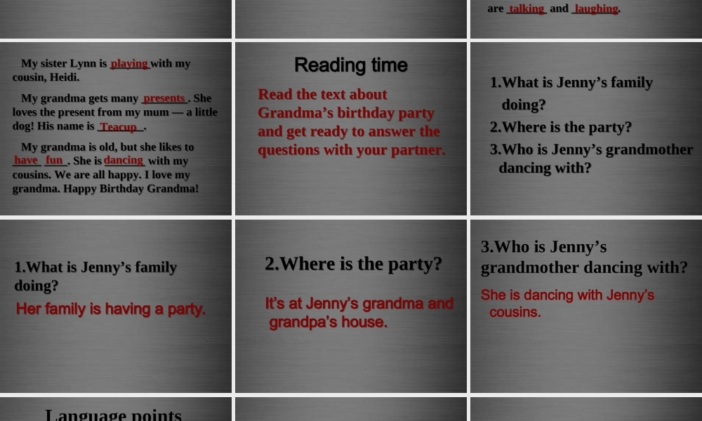 冀教初中英语七上《Lesson 30 Grandma's Birthday Party》PPT课件 (4).ppt