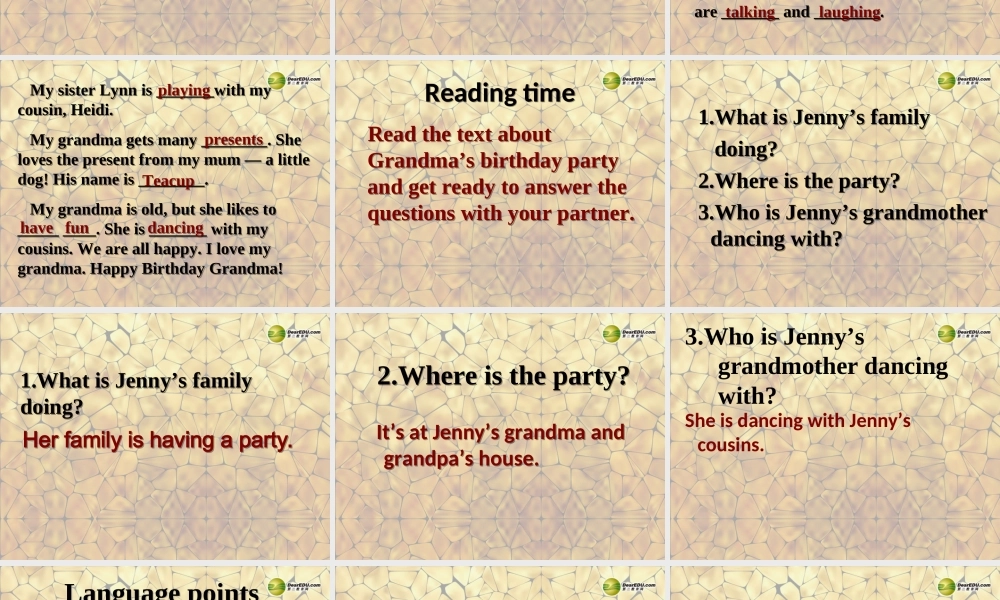 冀教初中英语七上《Lesson 30 Grandma's Birthday Party》PPT课件 (2).ppt