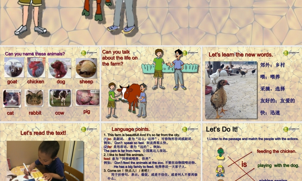 冀教初中英语七上《Lesson 34 On the Farm》PPT课件 (1).ppt