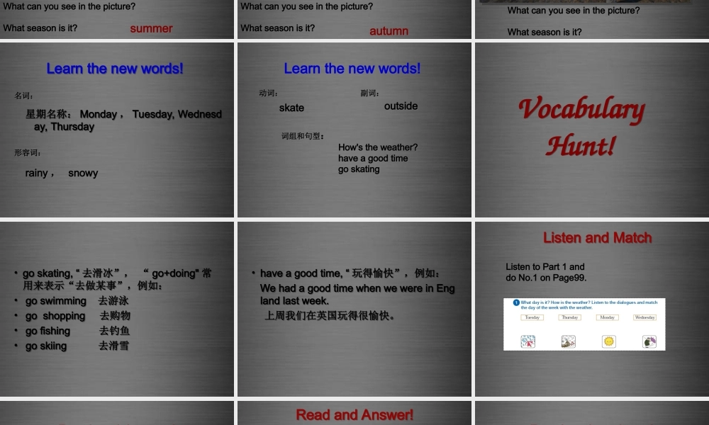 冀教初中英语七上《Lesson 37 Seasons and Weather》PPT课件 (3).ppt