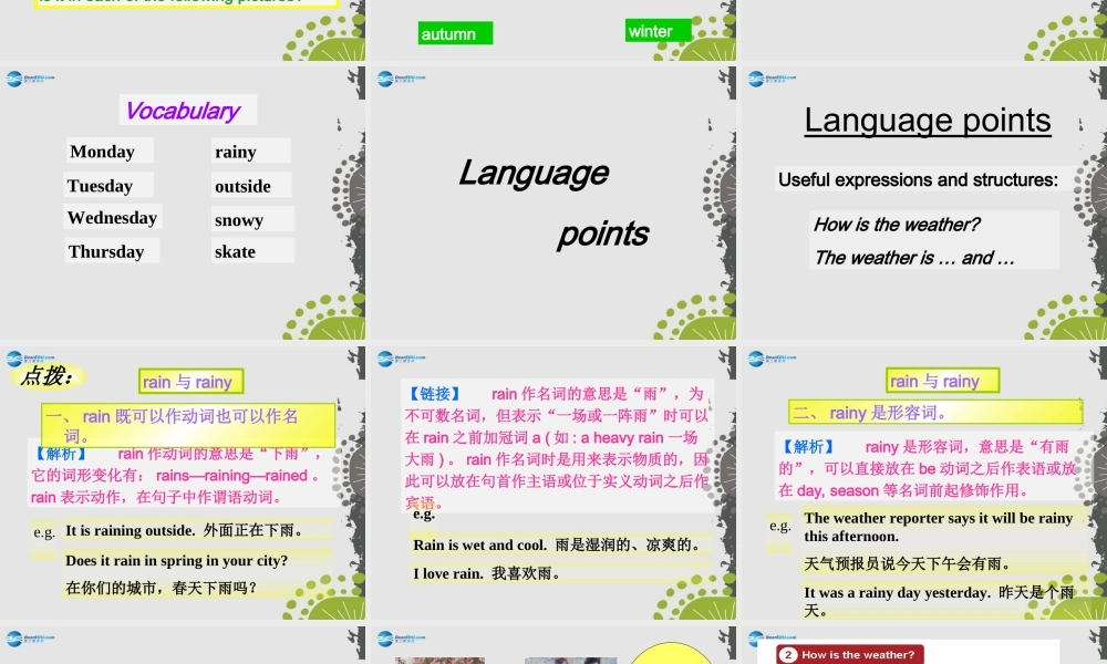 冀教初中英语七上《Lesson 37 Seasons and Weather》PPT课件 (2).ppt