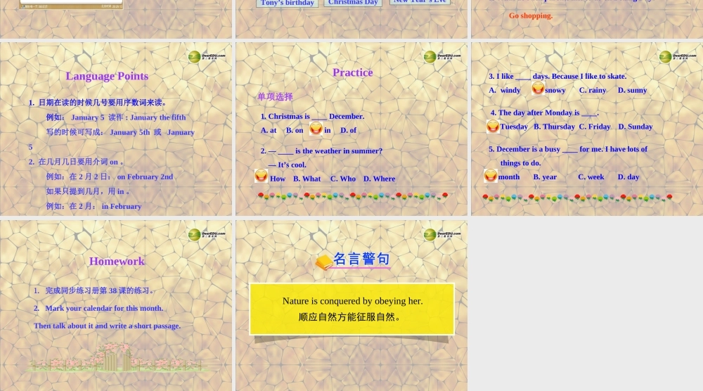 冀教初中英语七上《Lesson 38 Nick's Busy Month》PPT课件 (1).ppt
