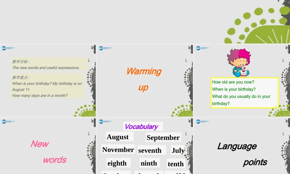 冀教初中英语七上《Lesson 40 When Is Your Birthday》PPT课件 (2).ppt