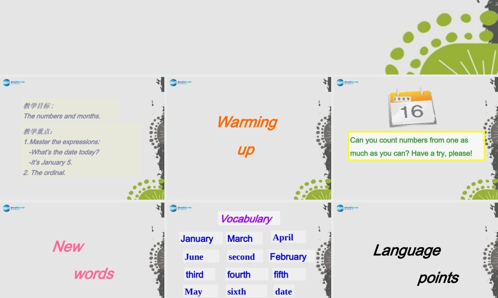 冀教初中英语七上《Lesson 39 A Class Calendar》PPT课件 (2).ppt