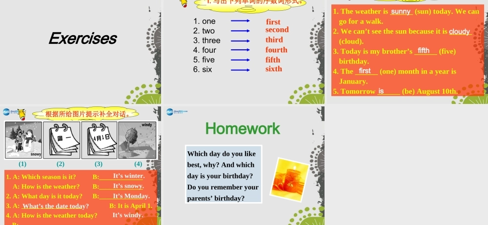 冀教初中英语七上《Lesson 39 A Class Calendar》PPT课件 (2).ppt