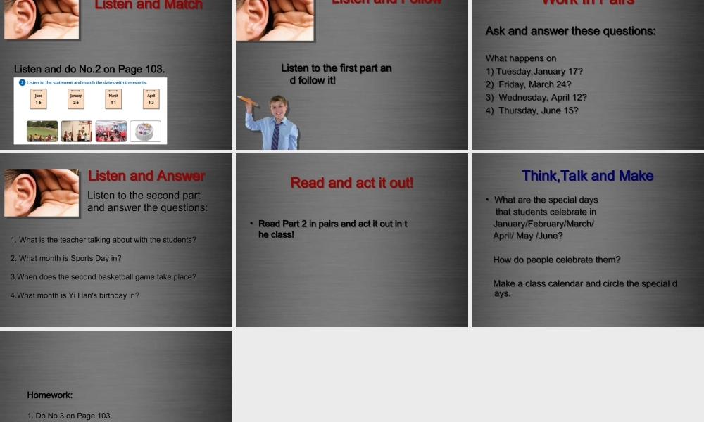 冀教初中英语七上《Lesson 39 A Class Calendar》PPT课件 (3).ppt