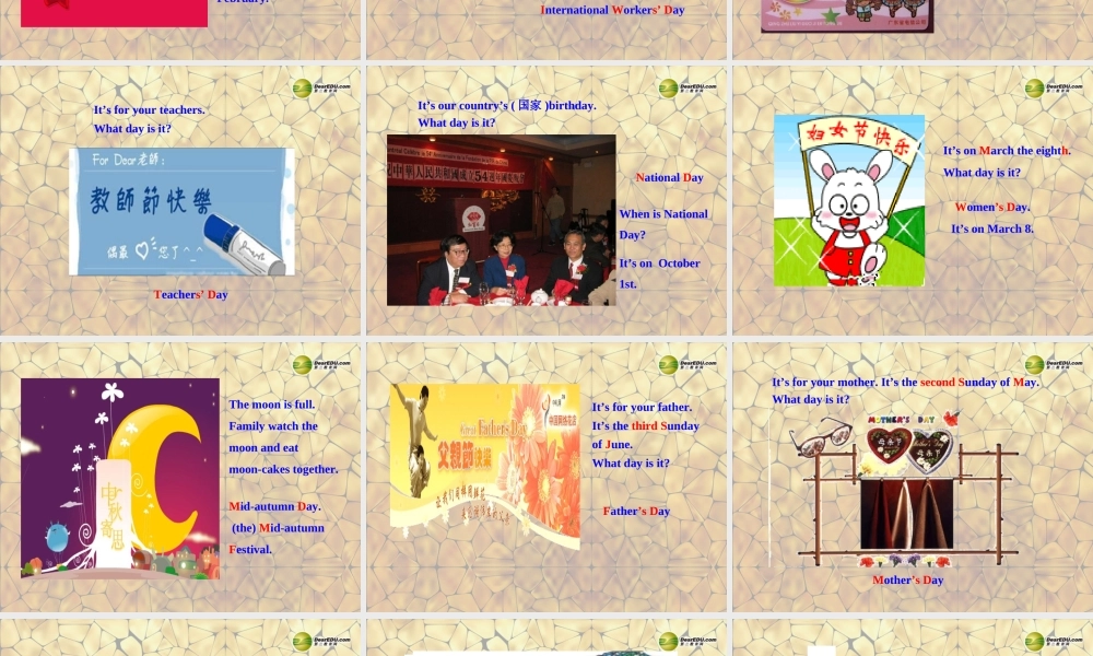 冀教初中英语七上《Lesson 41 Holidays》PPT课件 (1).ppt