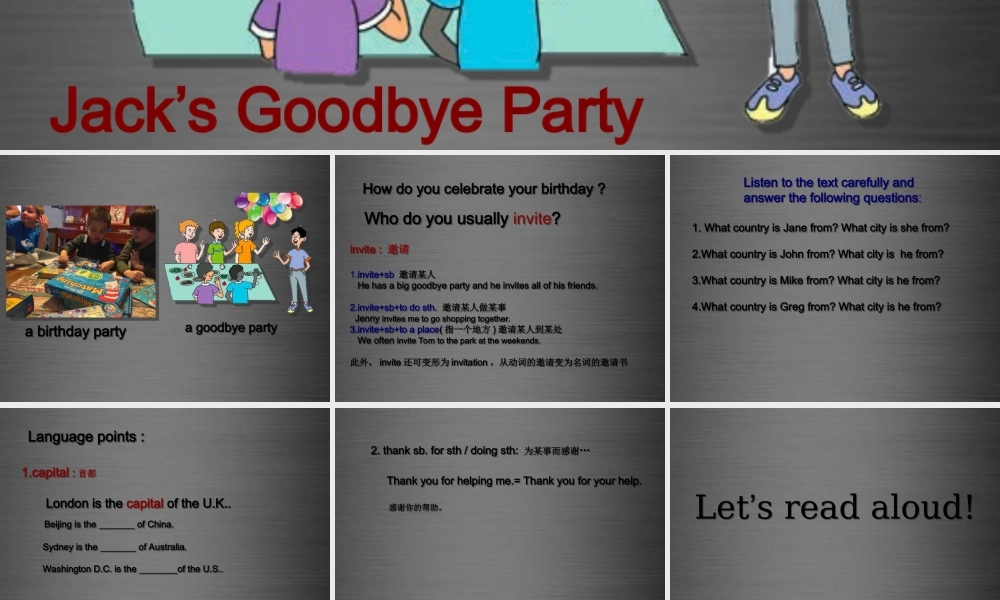 冀教初中英语七上《Lesson 44 Jack's Goodbye Party》PPT课件 (3).ppt