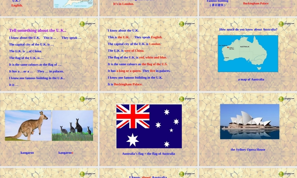 冀教初中英语七上《Lesson 47 The U.K. and Australia》PPT课件 (1).ppt