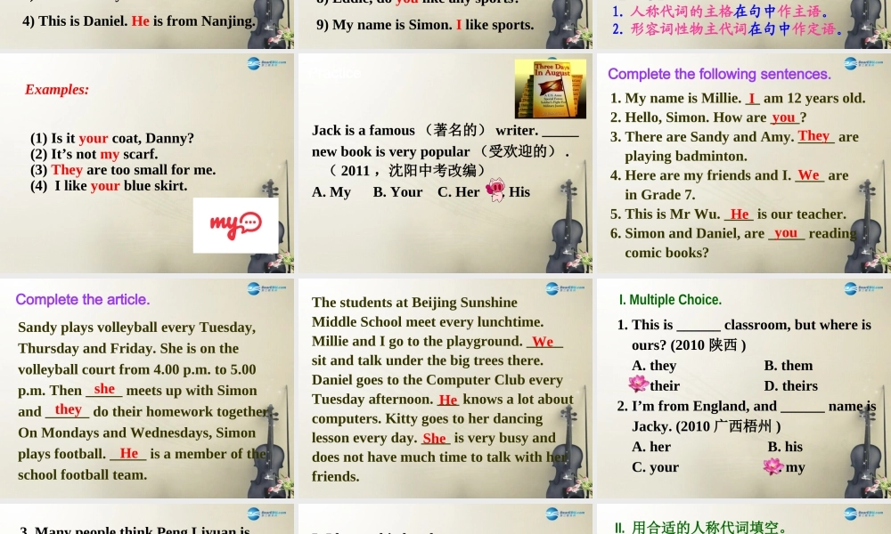 冀教初中英语七上《Unit 2 Colours and Clothes》PPT课件 (2).ppt