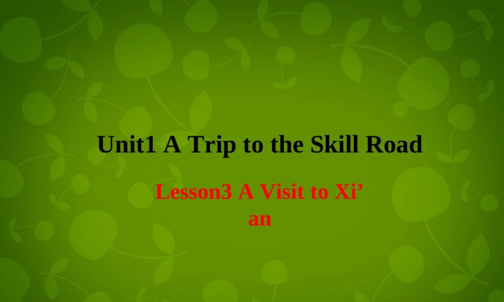 冀教初中英语七下《Lesson 3 A Visit to Xi'an》PPT课件 (3).ppt