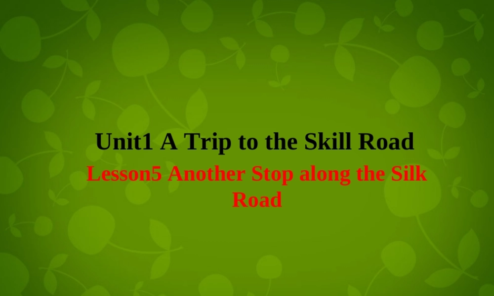 冀教初中英语七下《Lesson 5 Another Stop along the Silk Road》PPT课件 (3).ppt