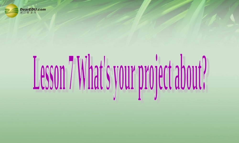 冀教初中英语七下《Lesson 7 What's Your Project about》PPT课件 (1).ppt