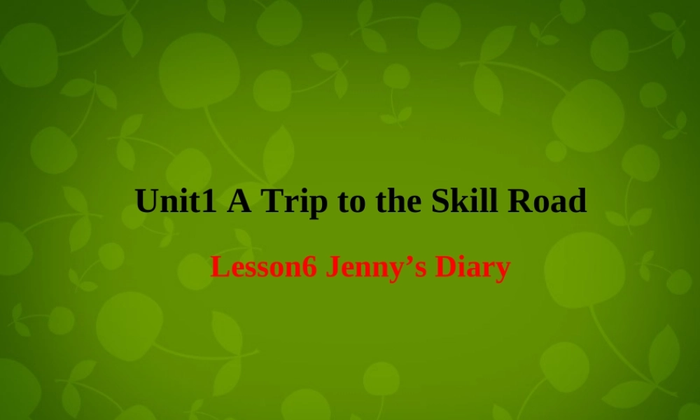 冀教初中英语七下《Lesson 6 Jenny's Diary》PPT课件 (3).ppt