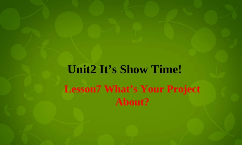 冀教初中英语七下《Lesson 7 What's Your Project about》PPT课件 (3).ppt