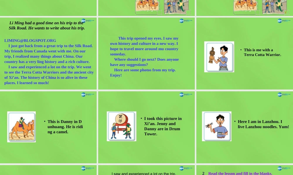 冀教初中英语七下《Lesson 12 A Blog about the Silk Road》PPT课件 (2).ppt