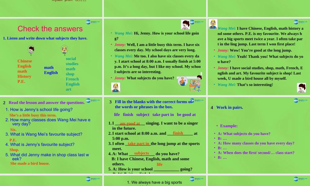 冀教初中英语七下《Lesson 13 How Is School Going》PPT课件 (2).ppt